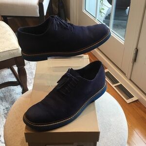 Cole Haan Navy Suede Oxfords
